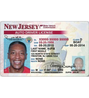 New Jersey Driver's License, Novelty(Enhanced)